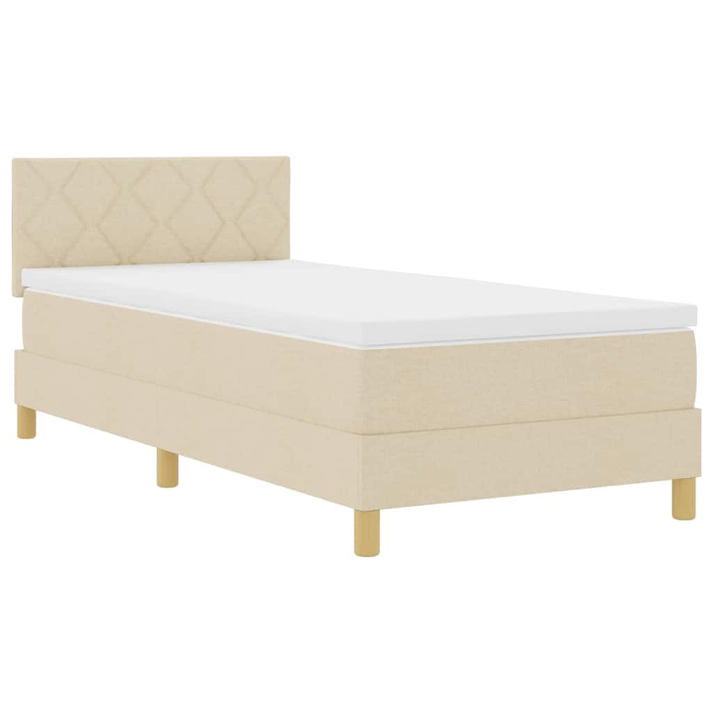 Boxspring ágy matraccal matracmal Krém 90 x 190 cm szövet