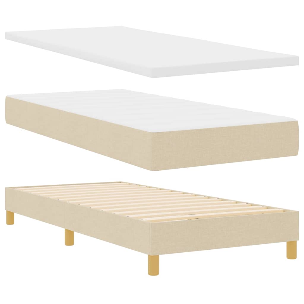 Boxspring ágy matraccal matracmal Krém 90 x 190 cm szövet