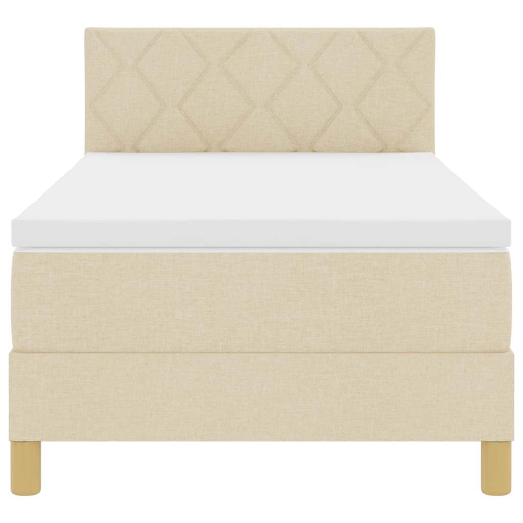 Boxspring ágy matraccal matracmal Krém 90 x 190 cm szövet