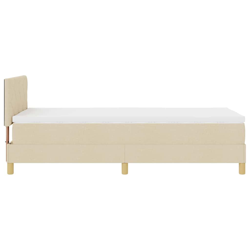 Boxspring ágy matraccal matracmal Krém 90 x 190 cm szövet