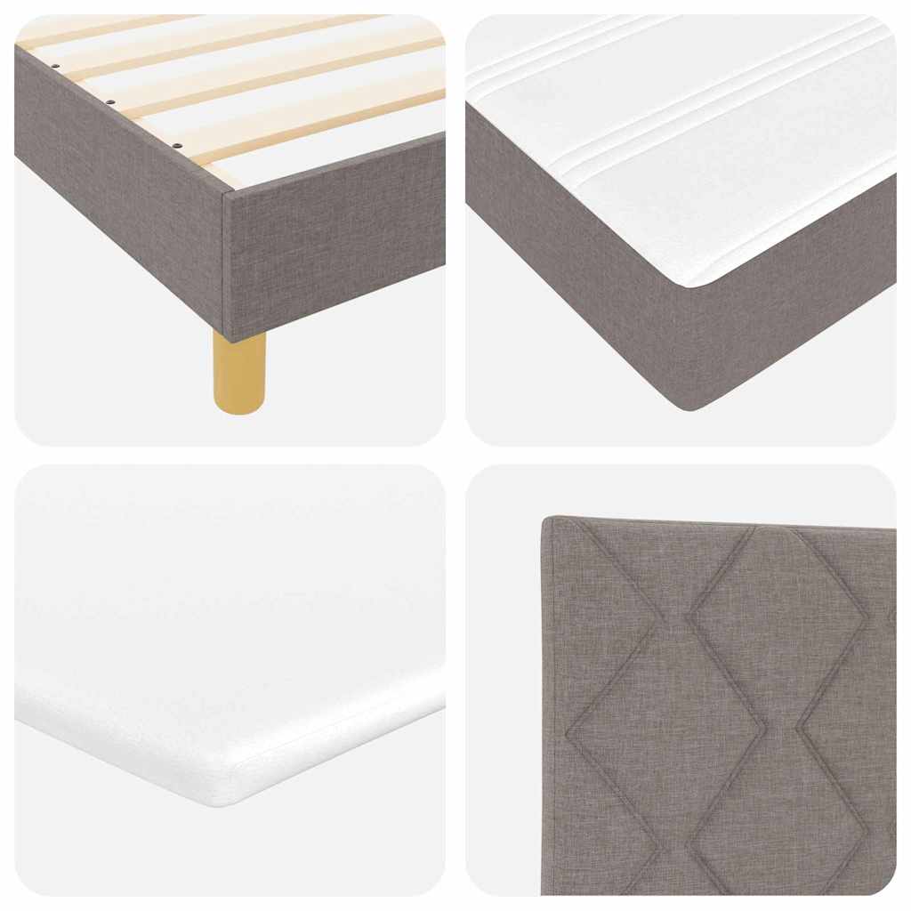 Boxspring ágy matraccal matracmal Tópszínű 100 x 200 cm szövet
