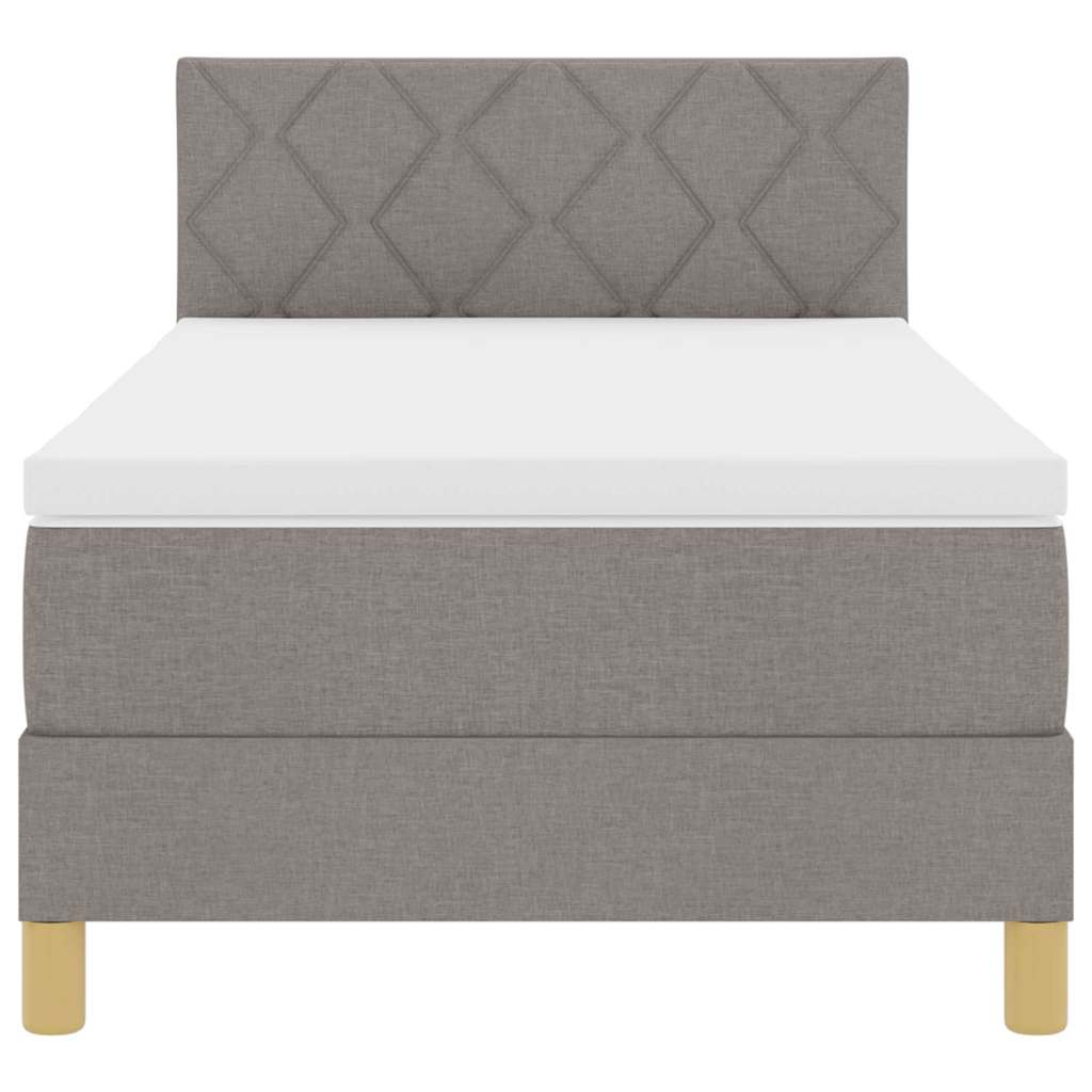Boxspring ágy matraccal matracmal Tópszínű 100 x 200 cm szövet