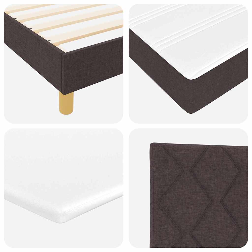 Boxspring ágy matraccal sötétbarna 120 x 190 cm szövet