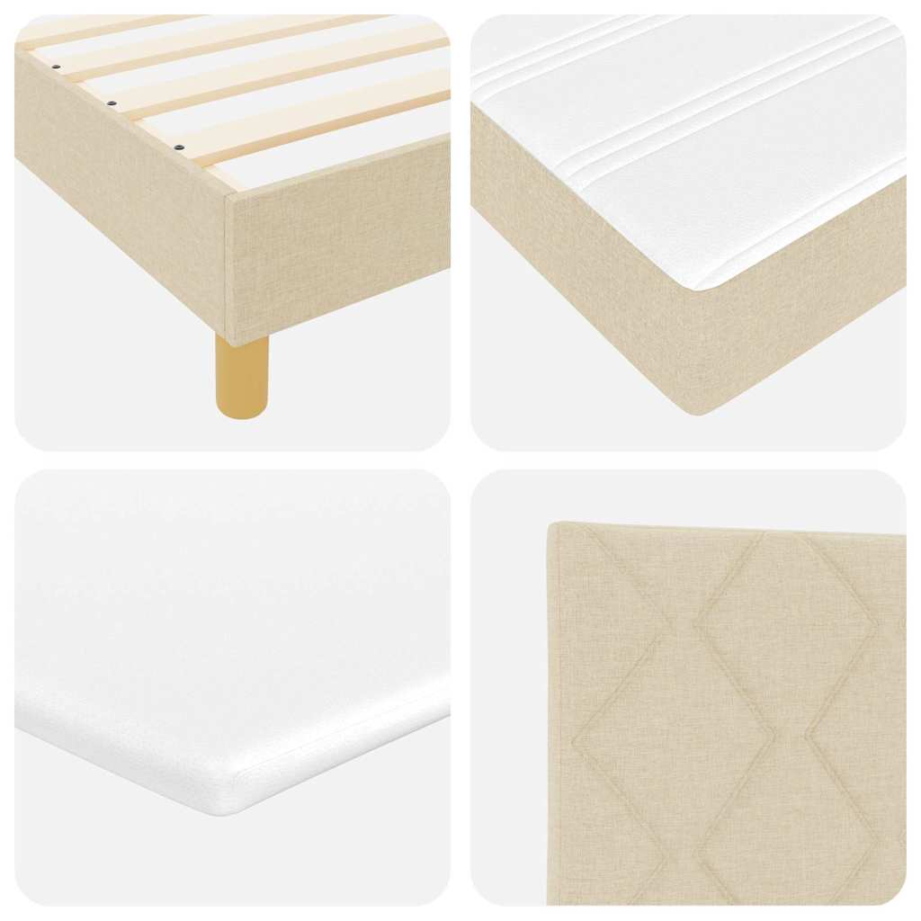 Boxspring ágy matraccal matracmal Krém 120 x 190 cm szövet