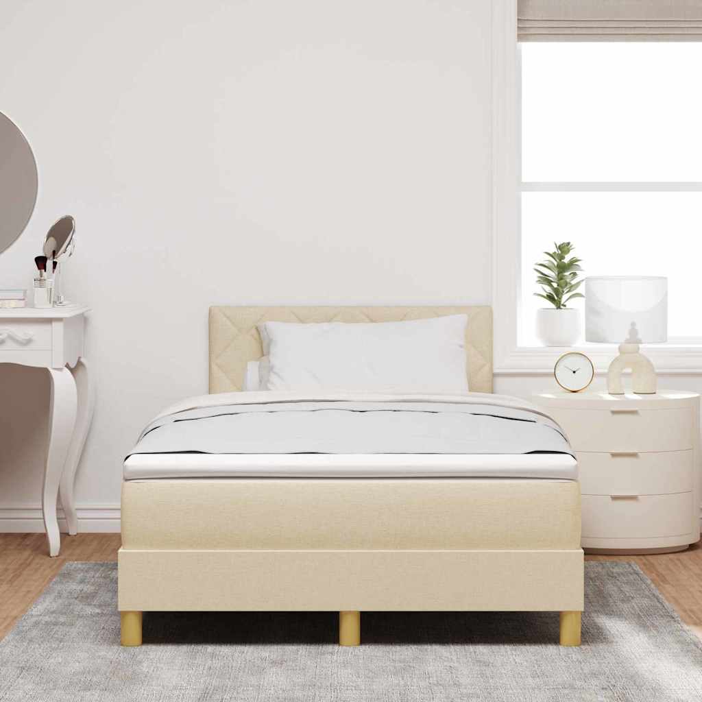 Boxspring ágy matraccal matracmal Krém 120 x 190 cm szövet