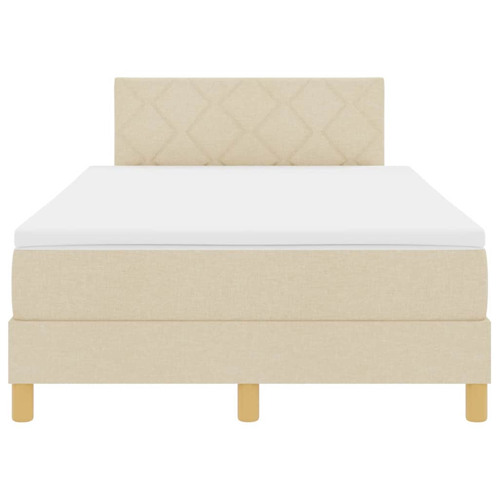 Boxspring ágy matraccal matracmal Krém 120 x 190 cm szövet
