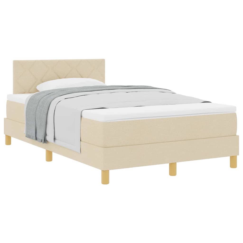 Boxspring ágy matraccal matracmal Krém 120 x 190 cm szövet