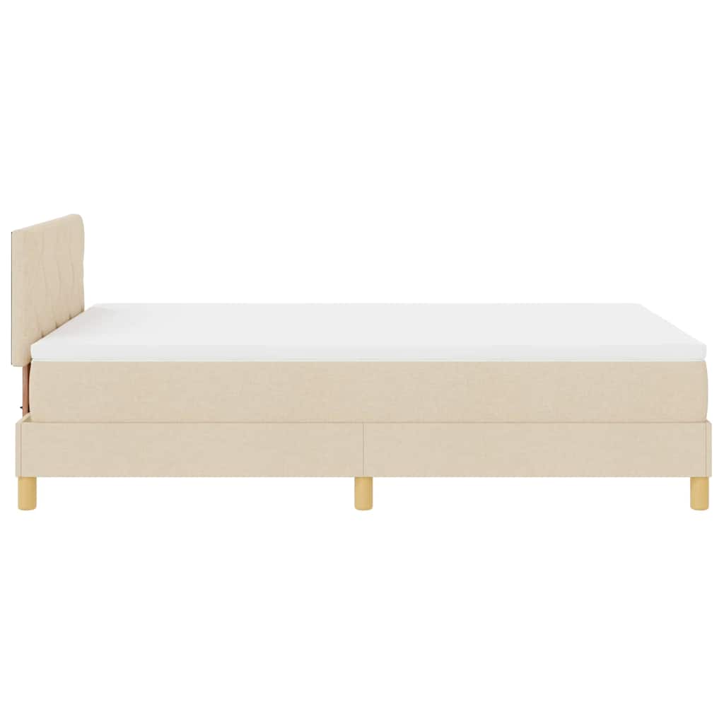 Boxspring ágy matraccal matracmal Krém 120 x 190 cm szövet