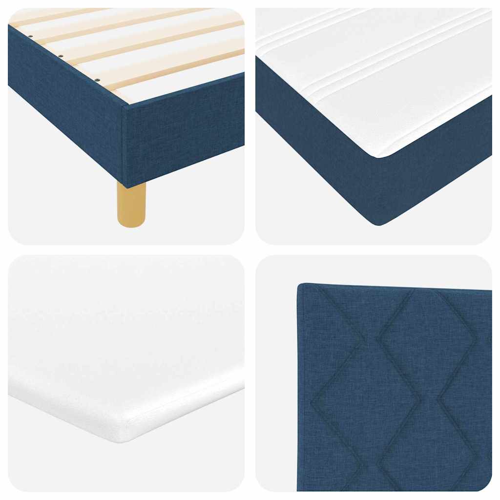 Boxspring ágy matraccal matracmal Kék 120 x 190 cm szövet
