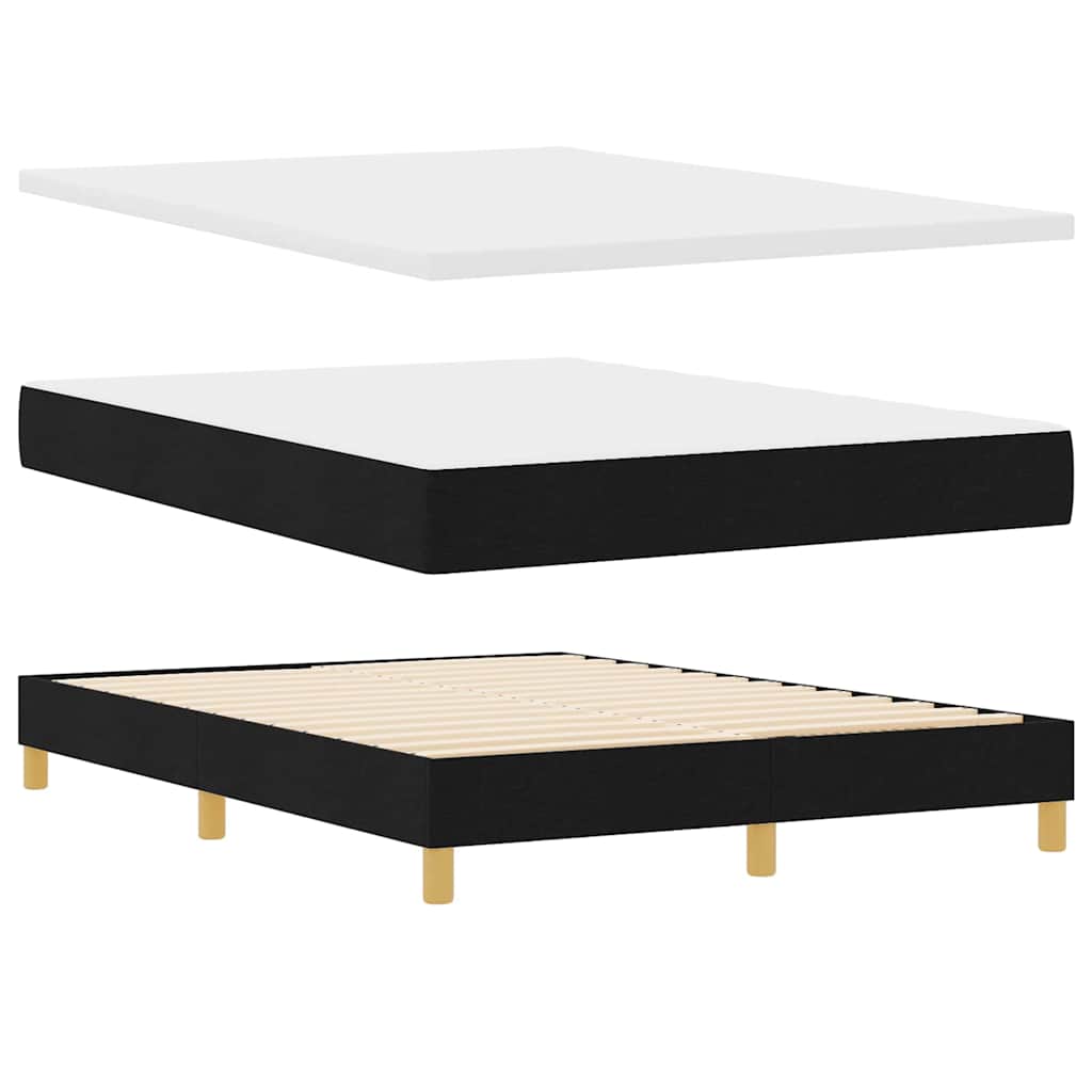 Boxspring ágy matraccal matracmal Fekete 140 x 190 cm szövet
