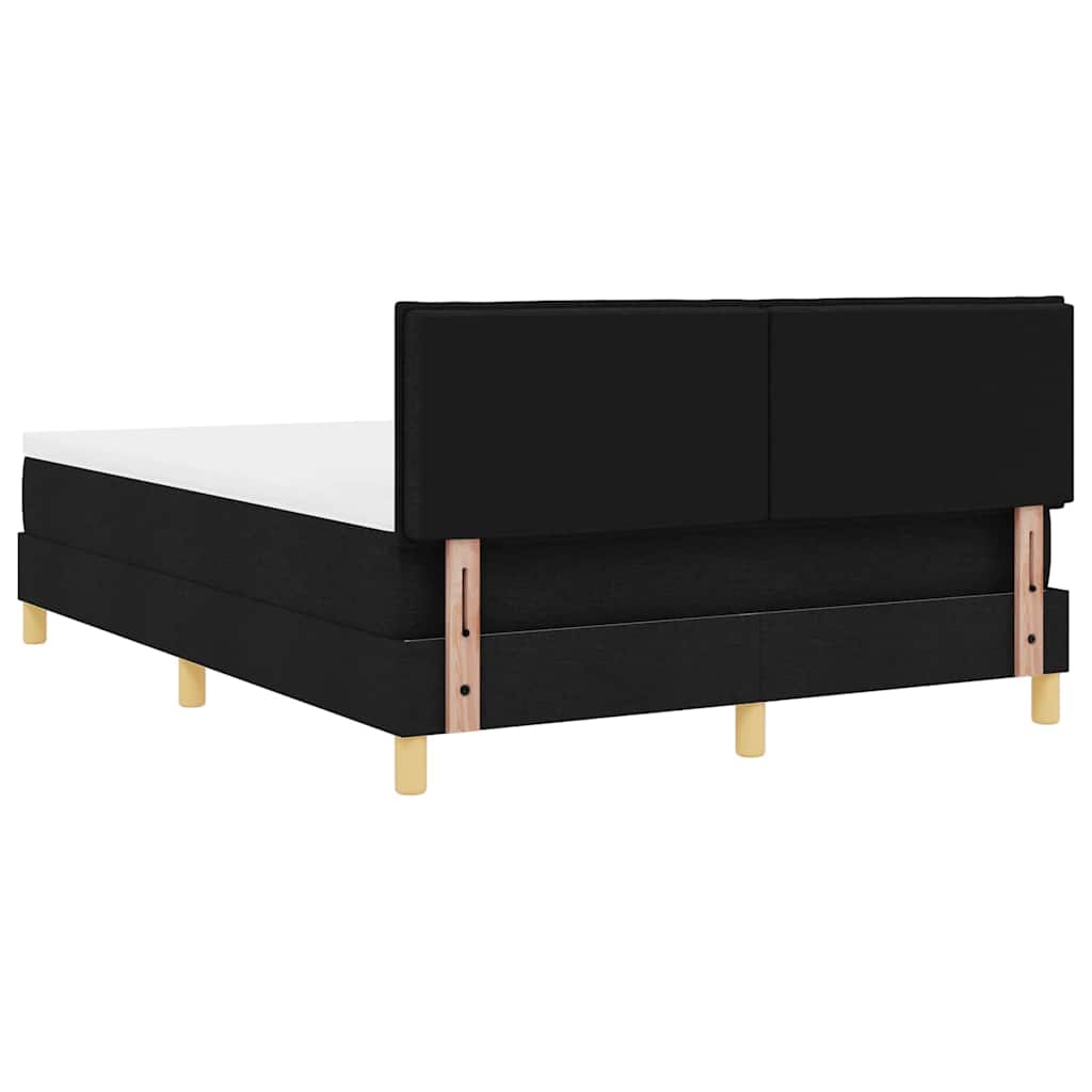 Boxspring ágy matraccal matracmal Fekete 140 x 190 cm szövet