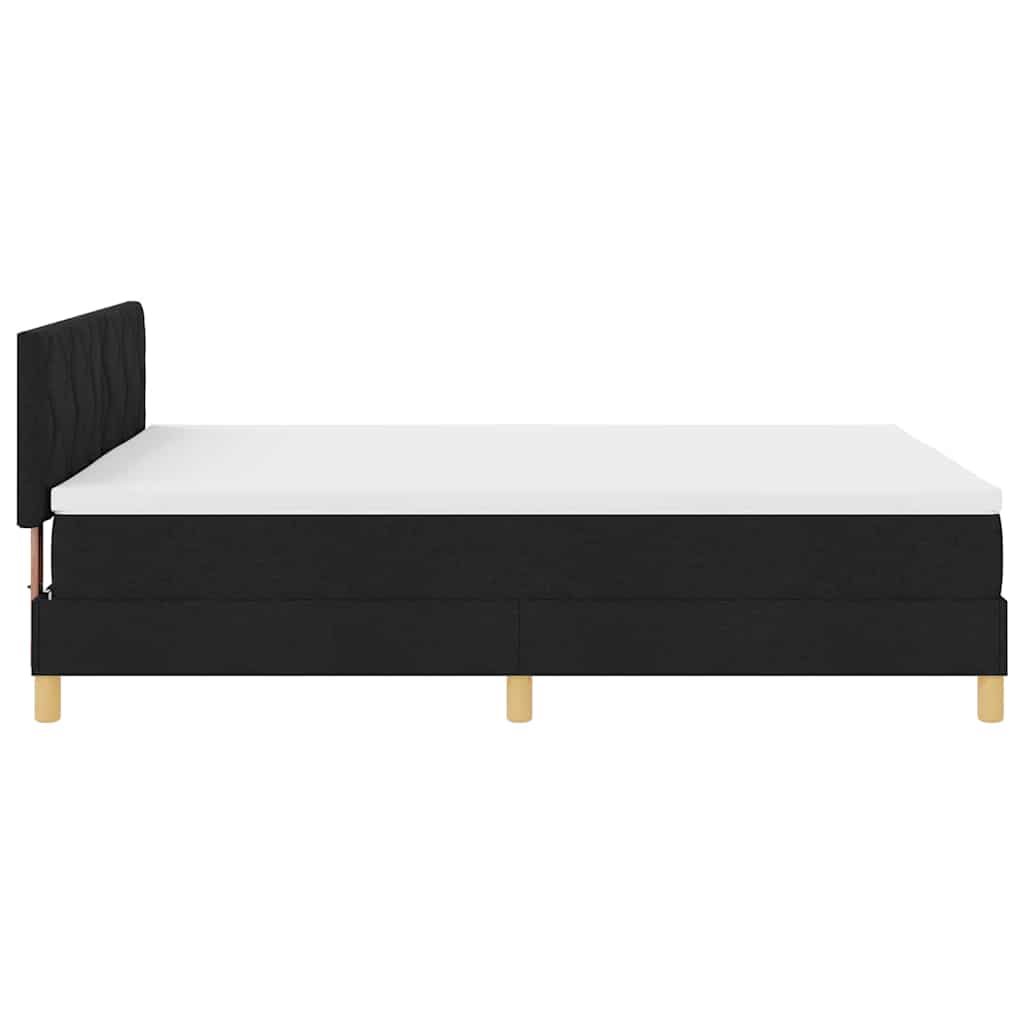 Boxspring ágy matraccal matracmal Fekete 140 x 190 cm szövet