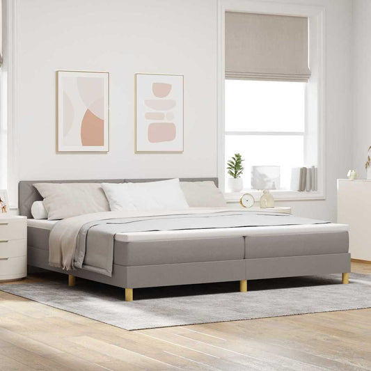 Boxspring ágy matraccal matracmal Tópszínű 200 x 200 cm szövet