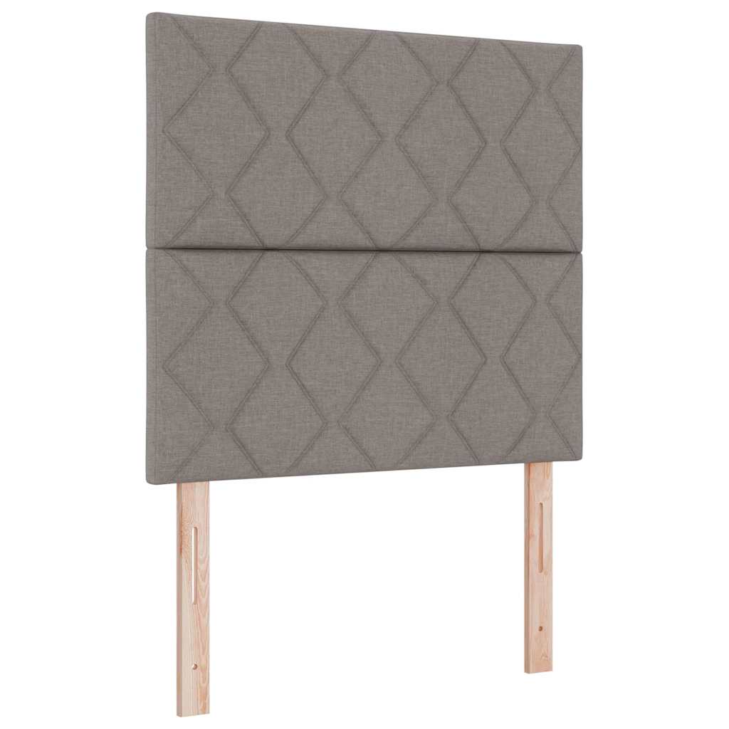 Boxrugós ágy matracmal fejtámlával Tópszínű 100 x 200 cm szövet