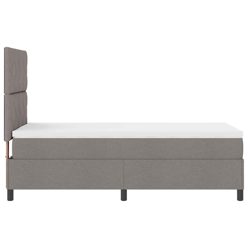 Boxrugós ágy matracmal fejtámlával Tópszínű 100 x 200 cm szövet