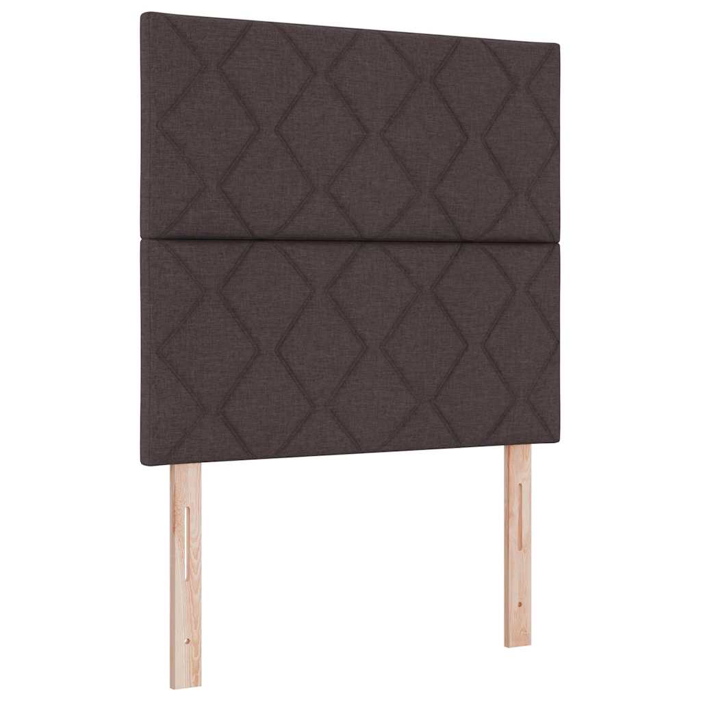 Boxrugós ágy matracmal sötétbarna 120 x 190 cm szövet