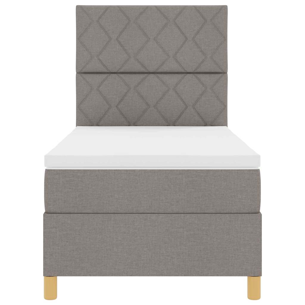 Boxrugós ágy fejtámlával Tópszínű 100 x 200 cm szövet