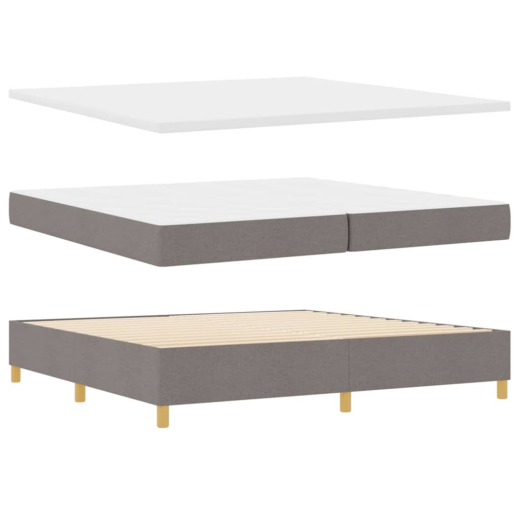 Boxrugós ágy fejtámlával Tópszínű 200 x 200 cm szövet