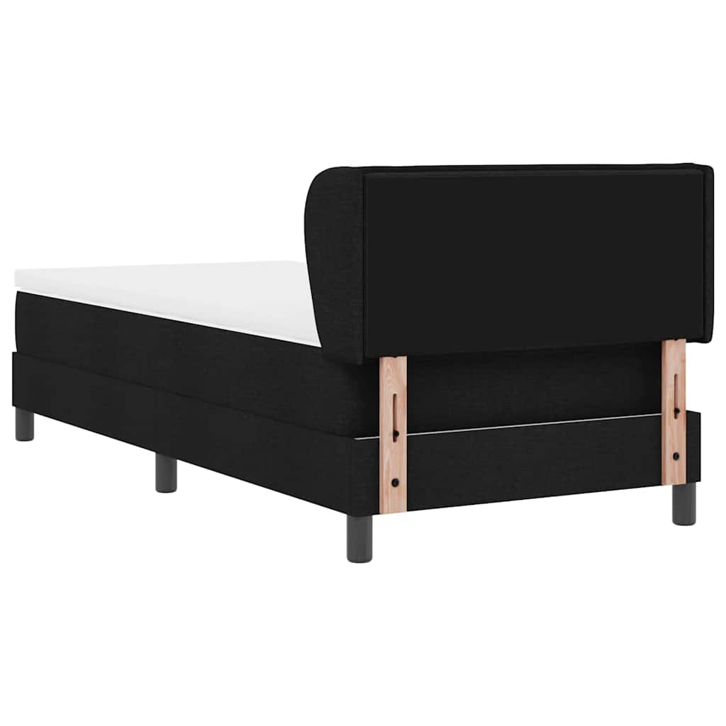 Boxspring ágy matraccal matracmal Fekete 80 x 200 cm szövet