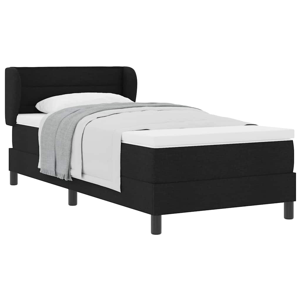 Boxspring ágy matraccal matracmal Fekete 80 x 200 cm szövet