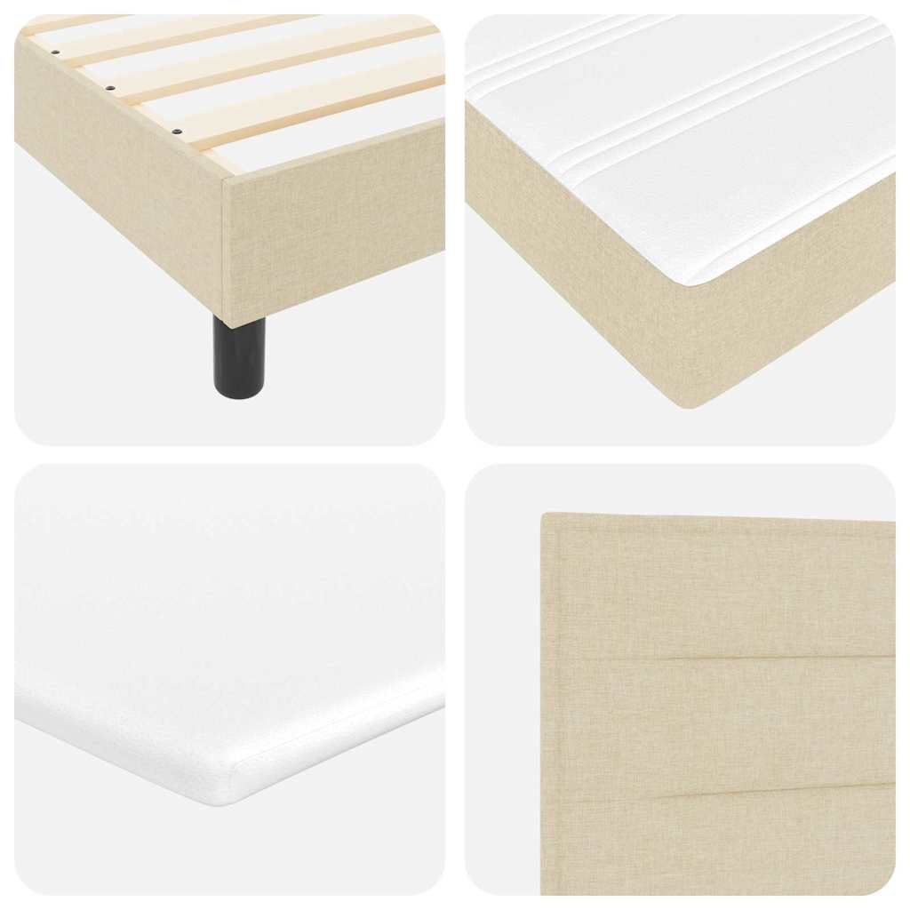 Boxspring ágy matraccal matracmal Krém 80 x 200 cm szövet