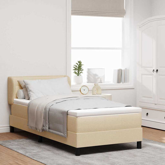 Boxspring ágy matraccal matracmal Krém 80 x 200 cm szövet