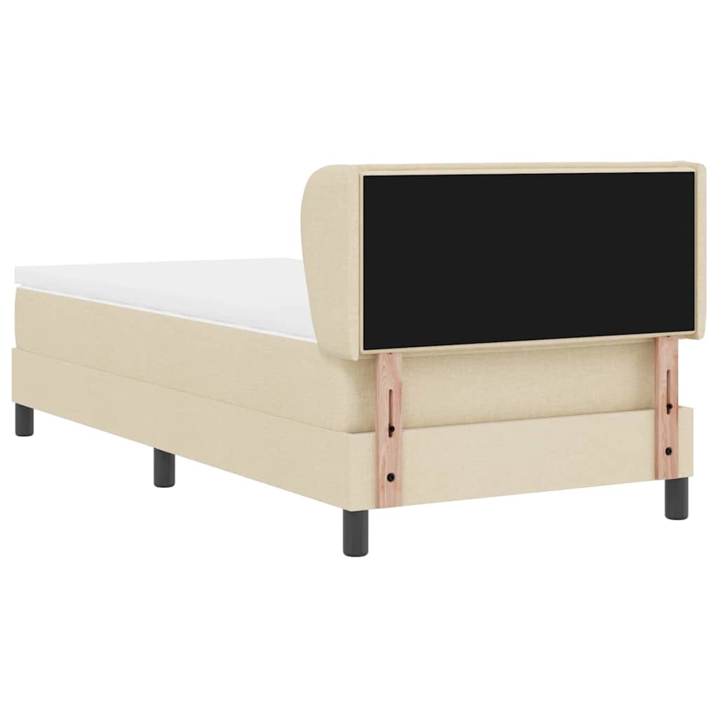 Boxspring ágy matraccal matracmal Krém 80 x 200 cm szövet