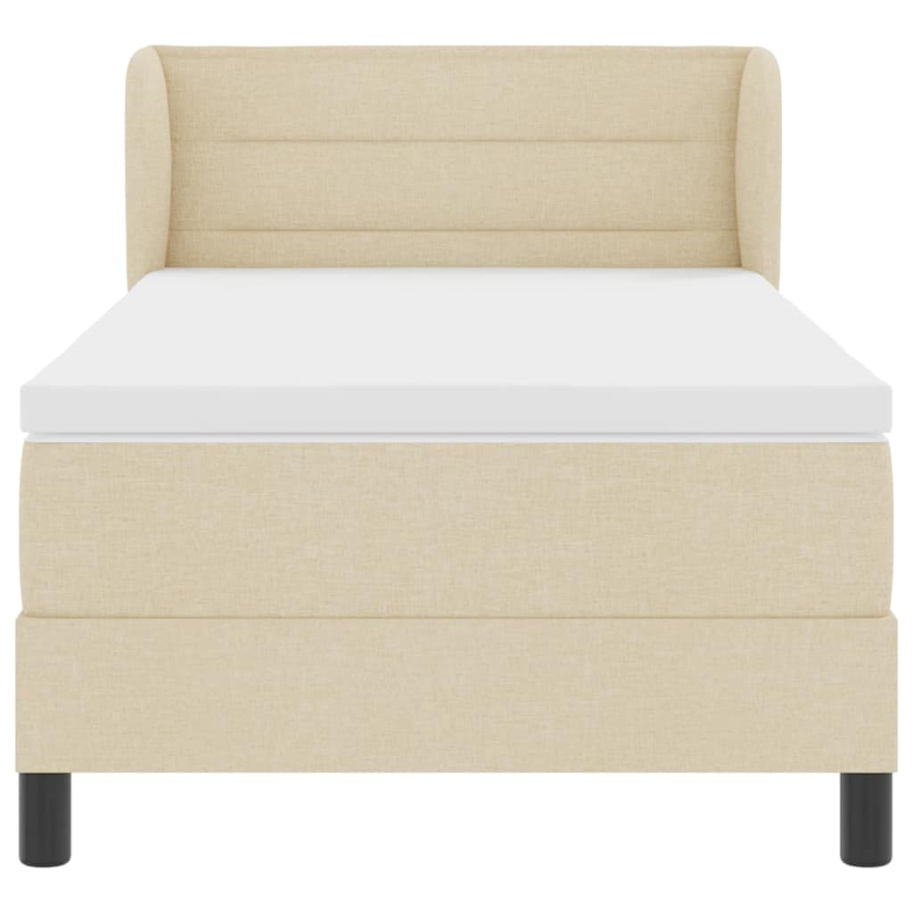 Boxspring ágy matraccal matracmal Krém 80 x 200 cm szövet
