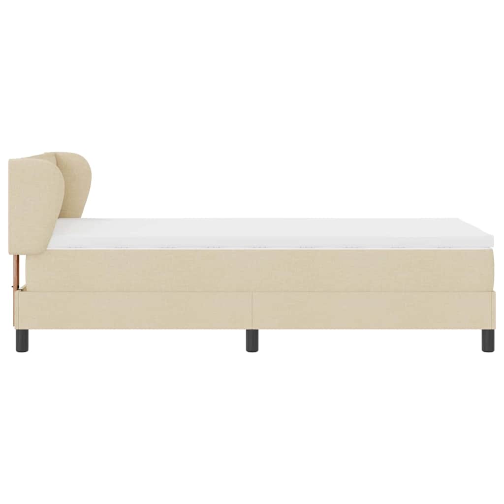 Boxspring ágy matraccal matracmal Krém 80 x 200 cm szövet