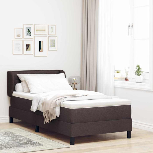 Boxspring ágy matraccal matracmal sötétbarna 90 x 190 cm szövet