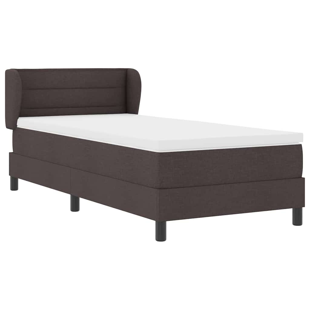 Boxspring ágy matraccal matracmal sötétbarna 90 x 190 cm szövet