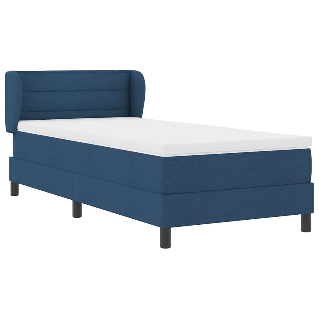 Boxspring ágy matraccal matracmal Kék 90 x 190 cm szövet