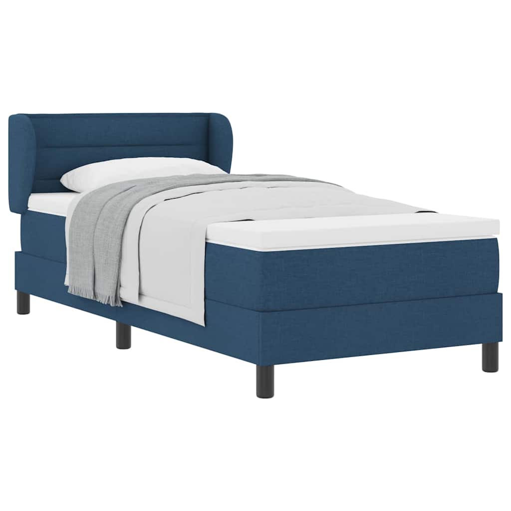 Boxspring ágy matraccal matracmal Kék 90 x 190 cm szövet