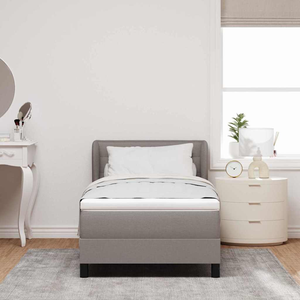 Boxspring ágy matraccal matracmal Tópszínű 100 x 200 cm szövet