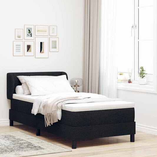 Boxspring ágy matraccal matracmal Fekete 80 x 200 cm szövet
