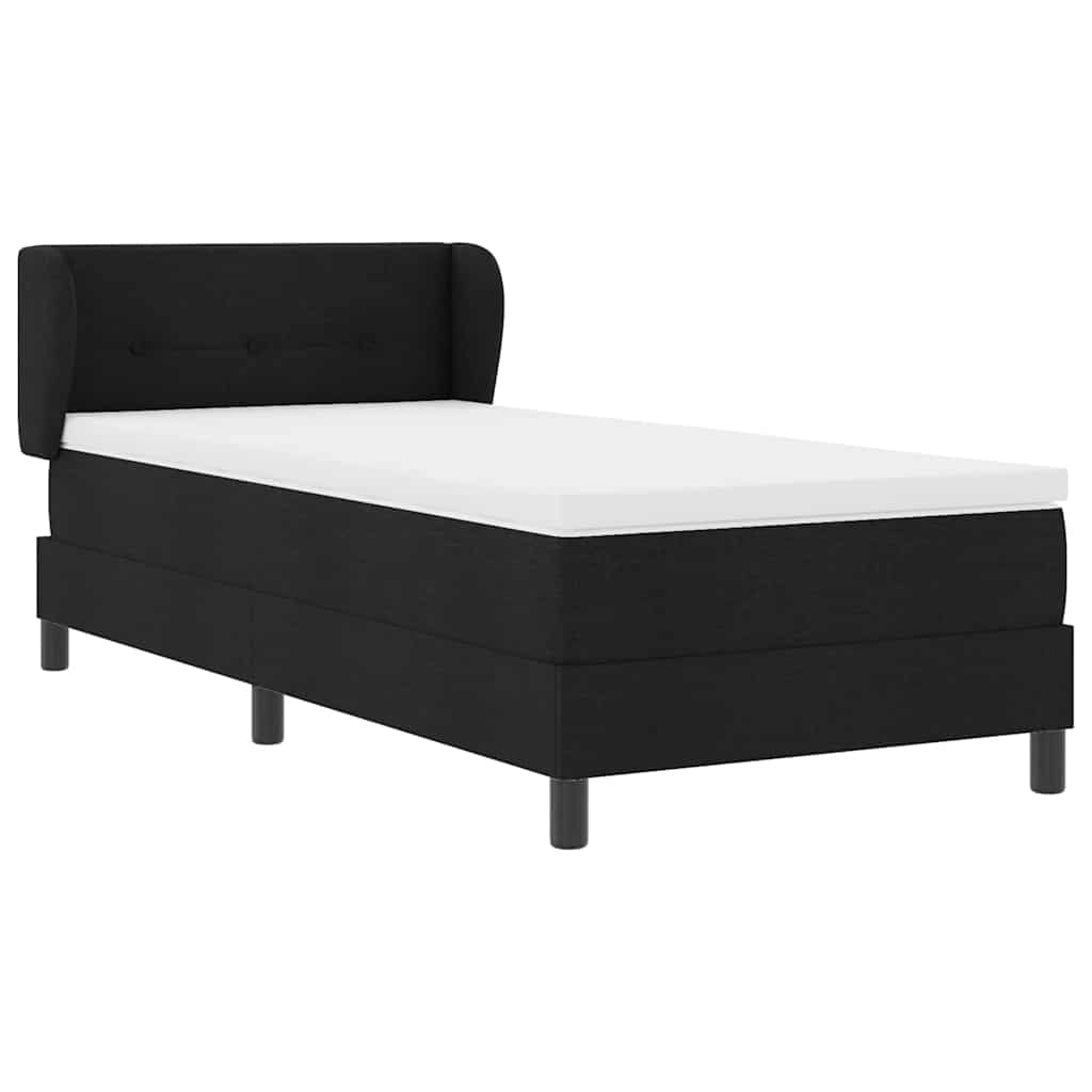 Boxspring ágy matraccal matracmal Fekete 80 x 200 cm szövet