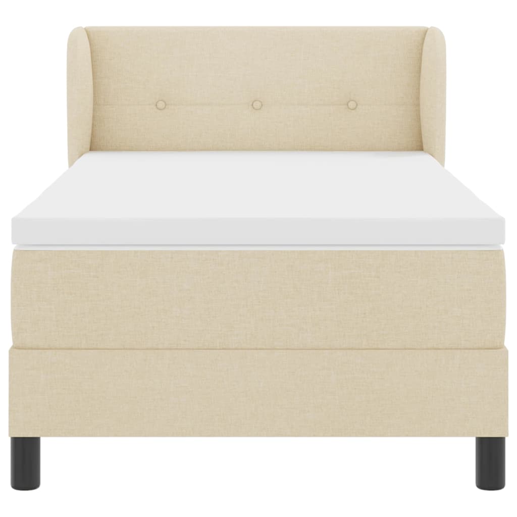 Boxspring ágy matraccal matracmal Krém 80 x 200 cm szövet