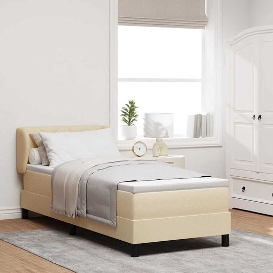 Boxspring ágy matraccal matracmal Krém 80 x 200 cm szövet