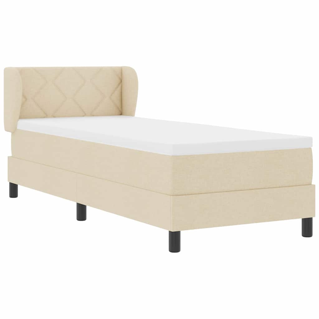 Boxspring ágy matraccal matracmal Krém 80 x 200 cm szövet