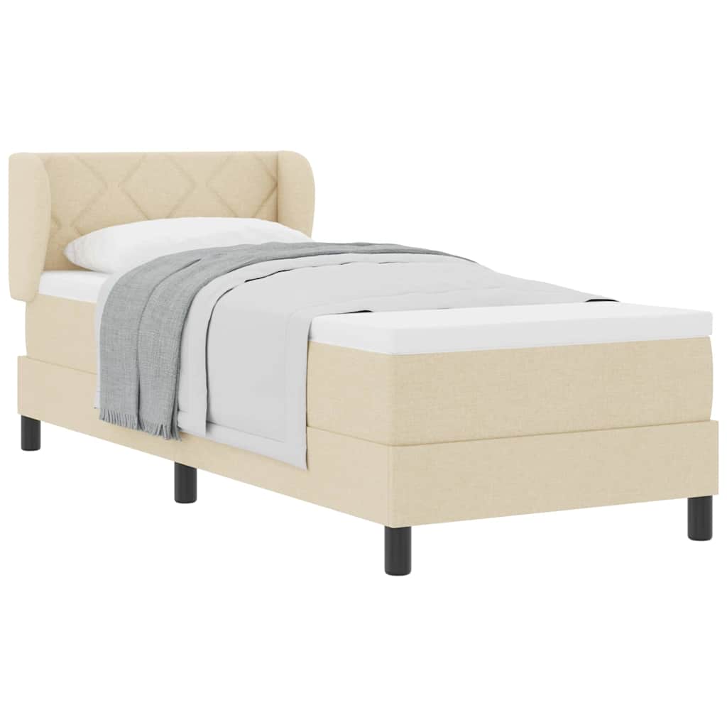 Boxspring ágy matraccal matracmal Krém 80 x 200 cm szövet