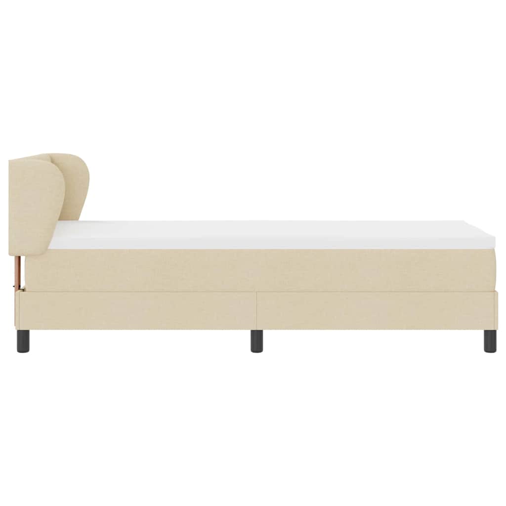 Boxspring ágy matraccal matracmal Krém 80 x 200 cm szövet