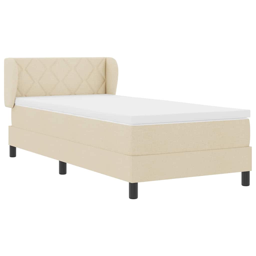 Boxspring ágy matraccal matracmal Krém 90 x 190 cm szövet