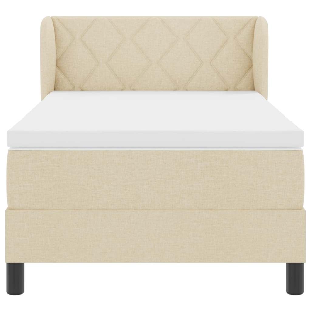 Boxspring ágy matraccal matracmal Krém 90 x 190 cm szövet
