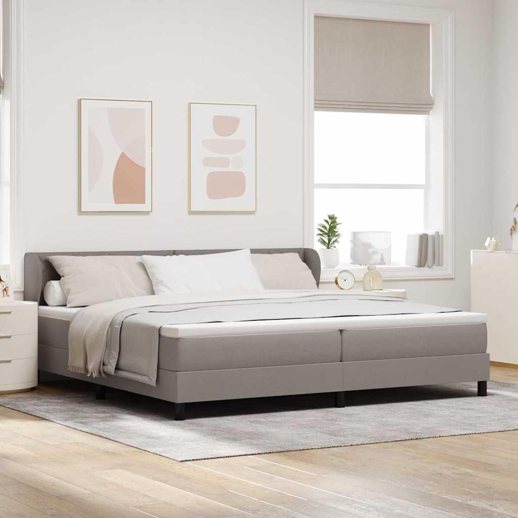 Boxspring ágy matraccal matracmal Tópszínű 200 x 200 cm szövet
