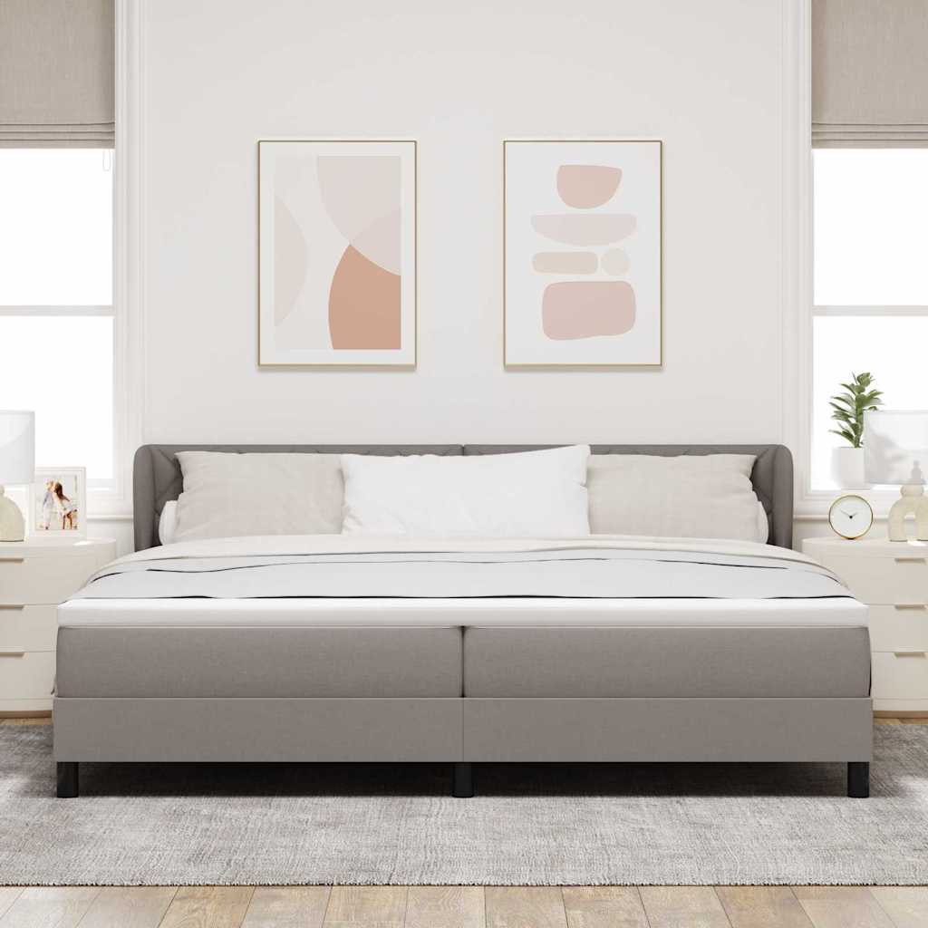 Boxspring ágy matraccal matracmal Tópszínű 200 x 200 cm szövet