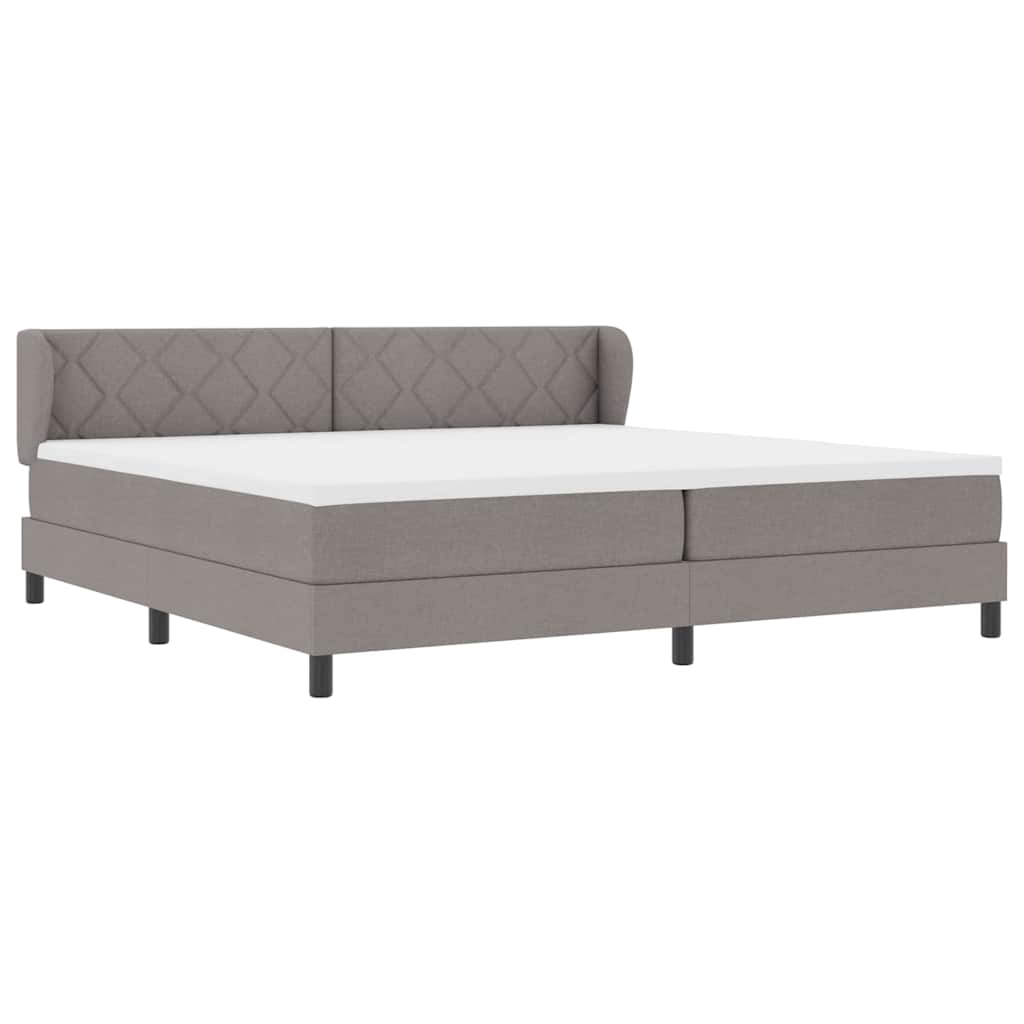 Boxspring ágy matraccal matracmal Tópszínű 200 x 200 cm szövet