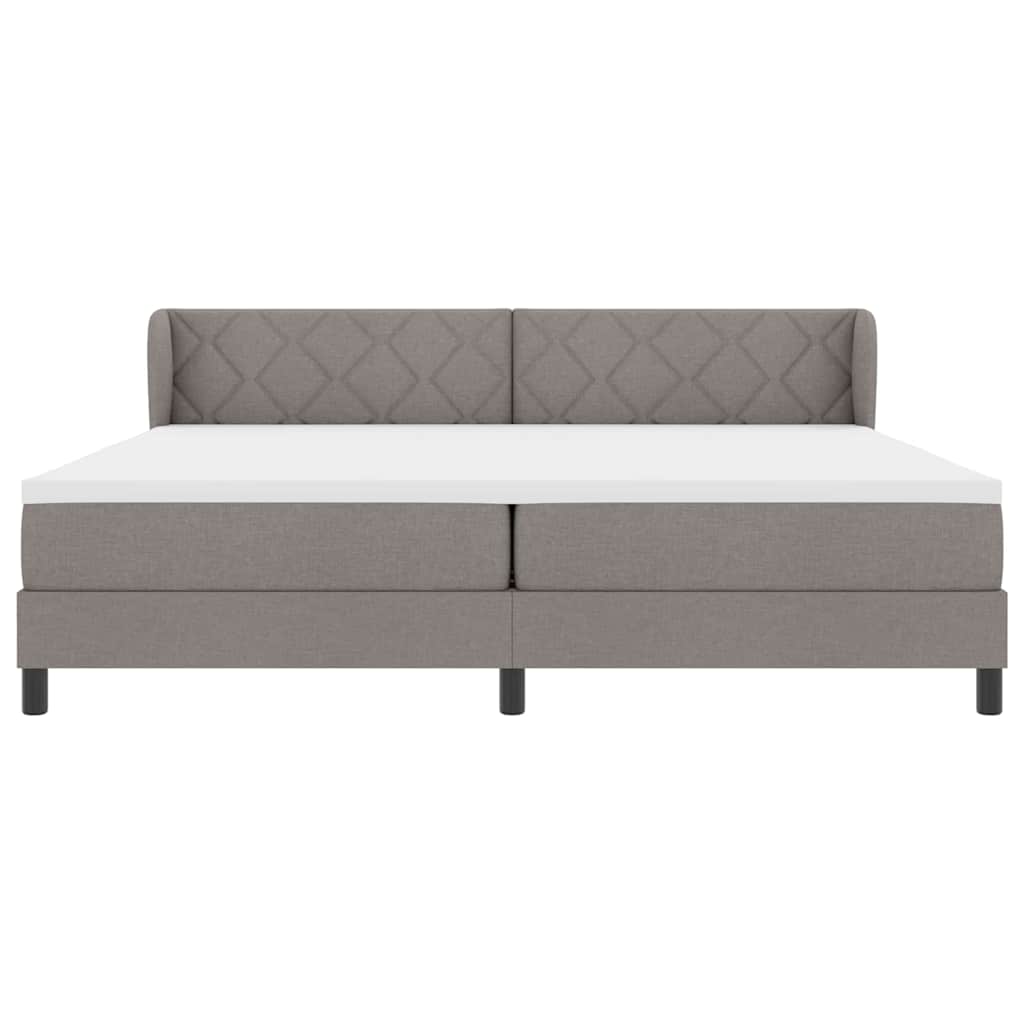 Boxspring ágy matraccal matracmal Tópszínű 200 x 200 cm szövet
