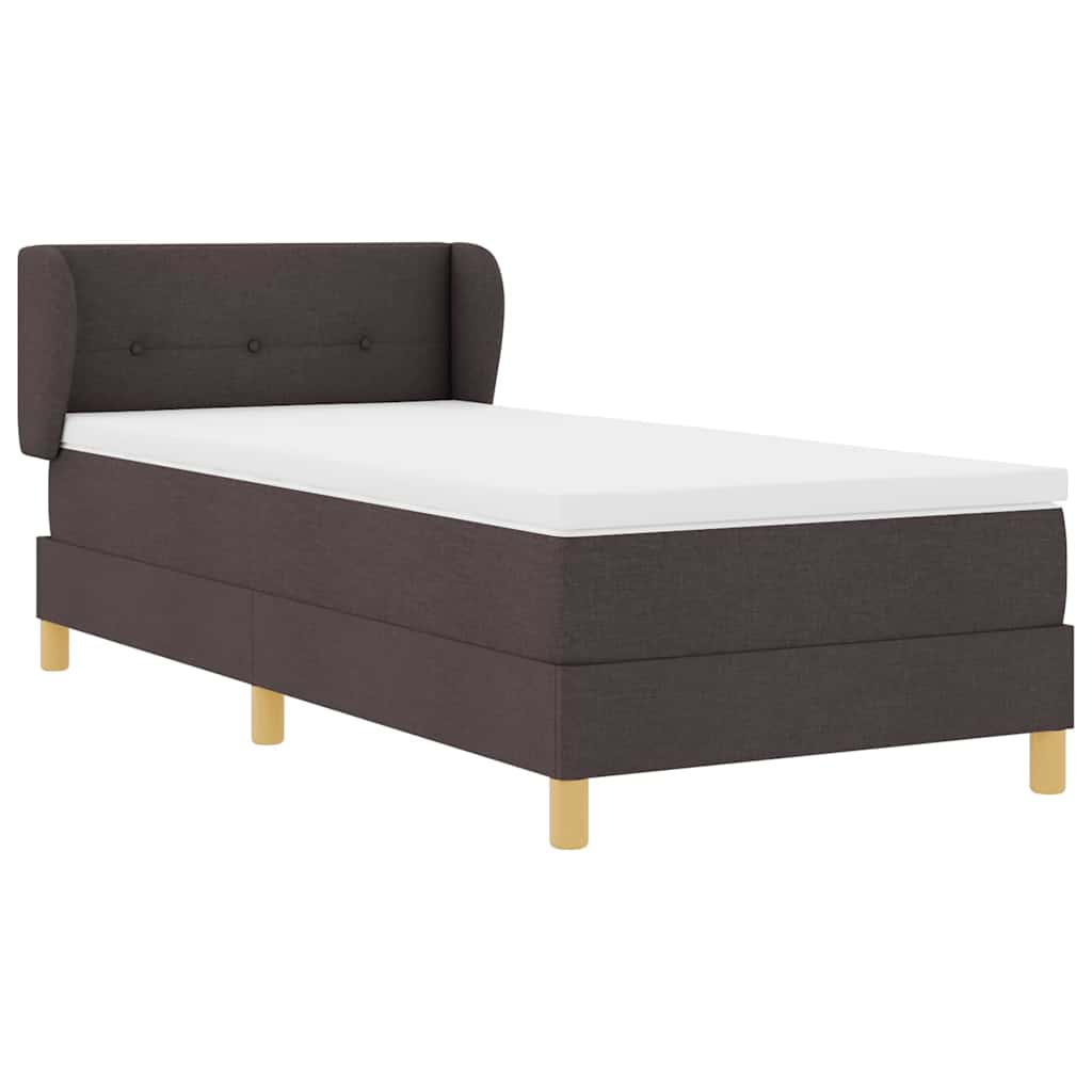 Rugós Ágy Matraccal Krém 90x200 cm Szövet matracmal sötétbarna