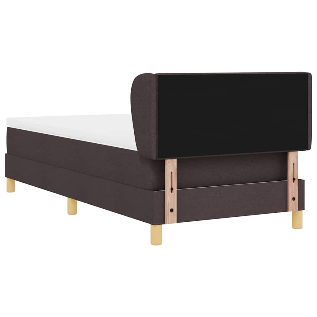 Rugós Ágy Matraccal Krém 90x200 cm Szövet matracmal sötétbarna