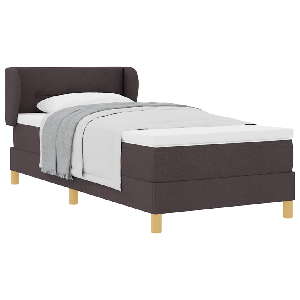 Rugós Ágy Matraccal Krém 90x200 cm Szövet matracmal sötétbarna